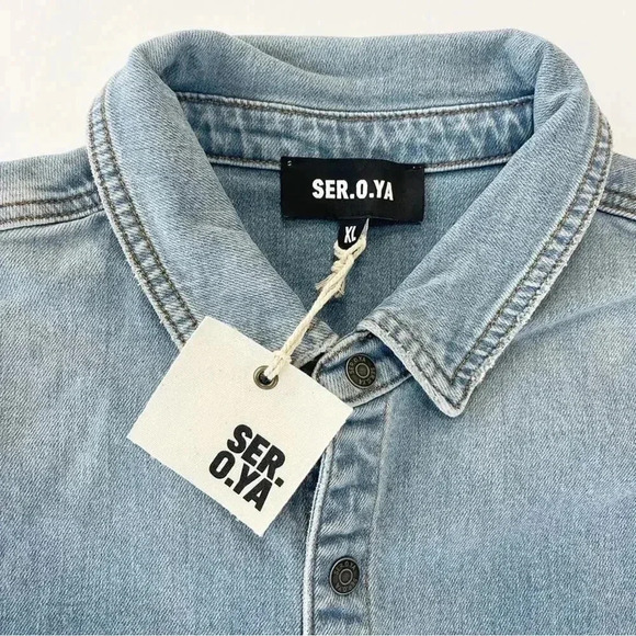 SER.O.YA Retrofête Marcus Oversized Denim Shirt XL NWT - Picture 5 of 10